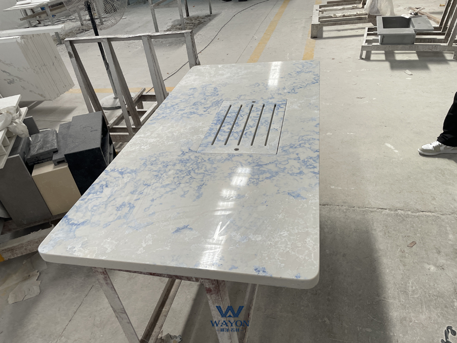 Кварцевая столешница (WG525 Cold Blue)