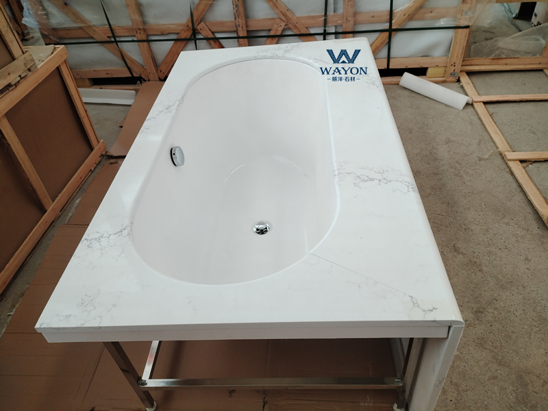 Панель для ванны из бесплатного силикатного камня WG486 Spirit White