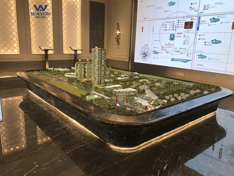Центр продаж Guangzhou Zhidu Greentown Phoenix Yufei - Мраморный постамент стола Guqi с черным песком