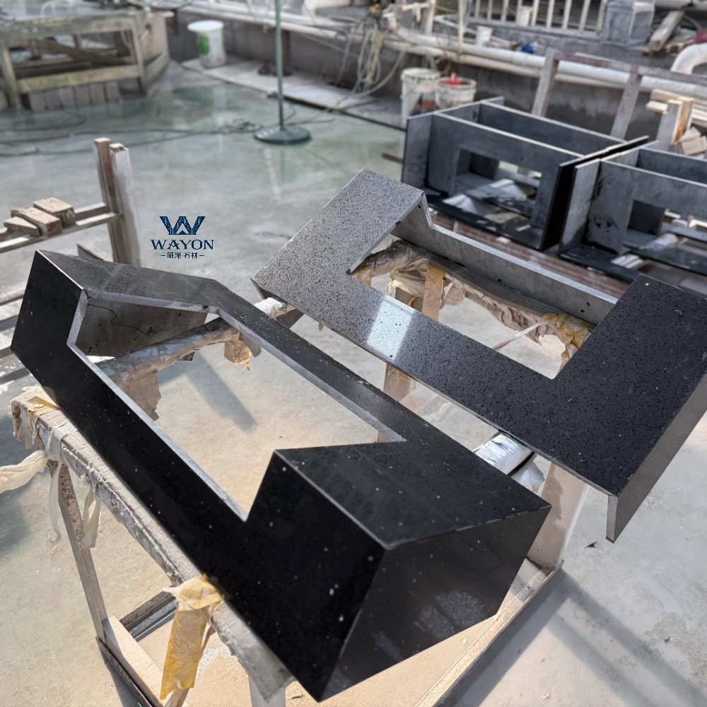 Готовая столешница из кварцевого камня (WG217S Star Black)
