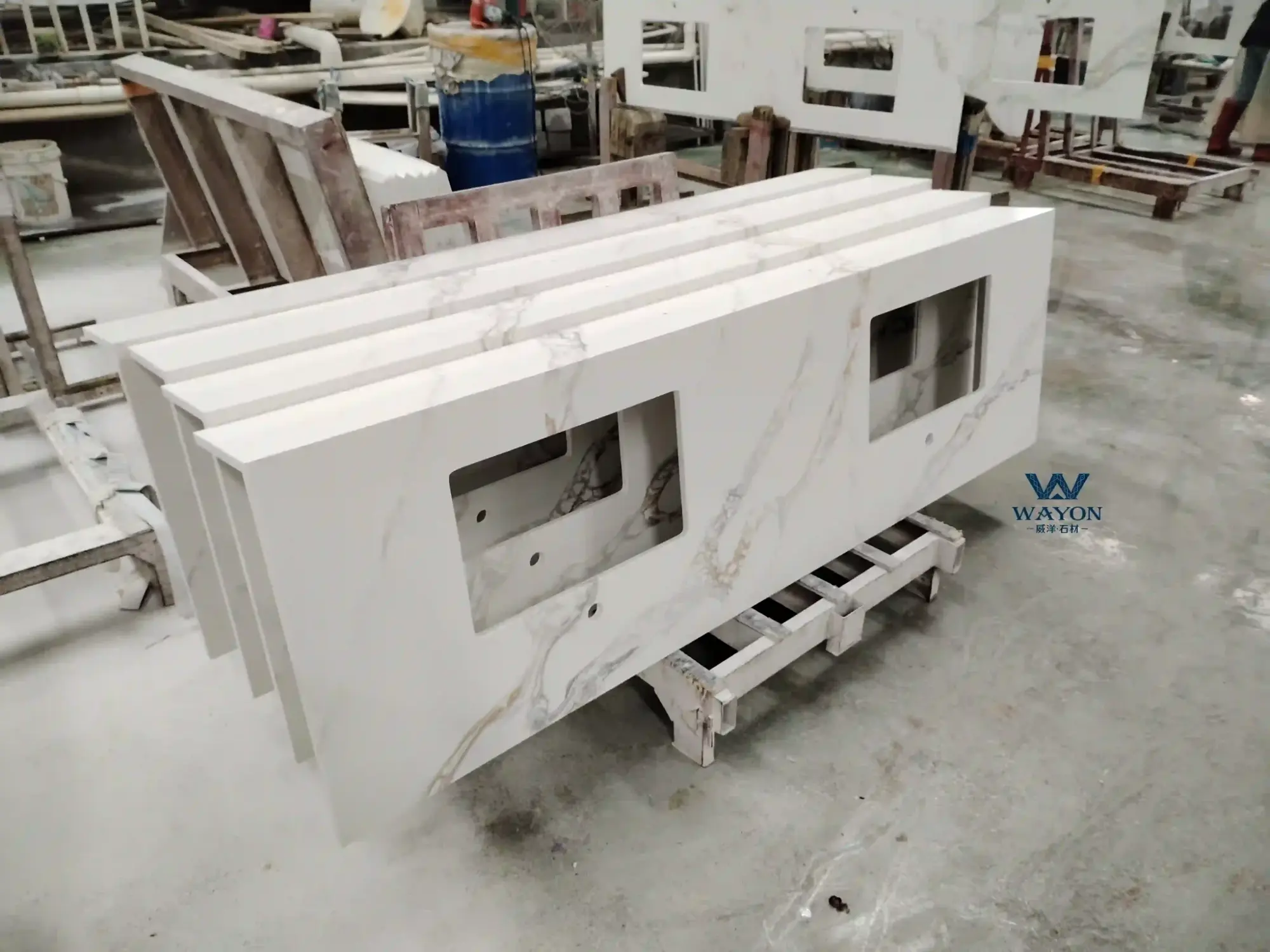 WG538 Столешница для ванной из платинового кварца Borage